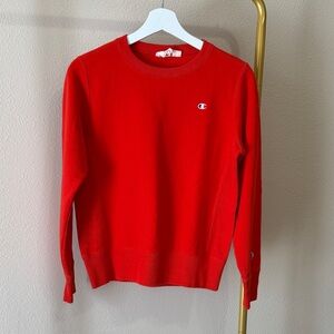 Champion Women's Bright Red Crew Neck Sweater